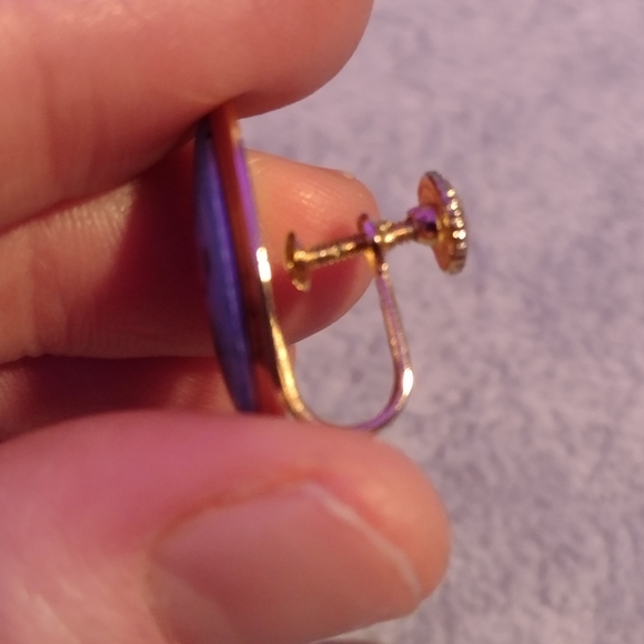 Vtg. Beautiful Guilloche Enamel Rose Brooch Earrings Set - Picture 8 of 9